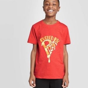 Boy’s Short Sleeve Shirt Fueled By Pizza Cat & Jack Size XL 16